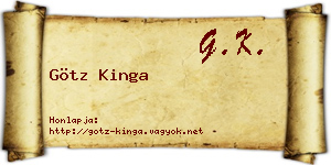 Götz Kinga névjegykártya